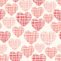 Sketchy vector seamless pattern with hearts