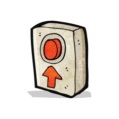 cartoon big red button