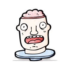 cartoon head on plate
