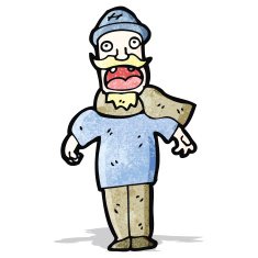 cartoon man in scarf
