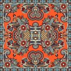 Traditional ornamental floral paisley bandanna N62