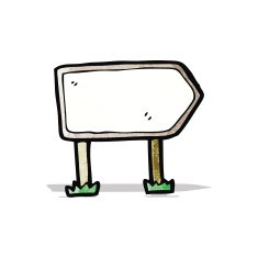 cartoon road sign N2