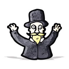 cartoon victorian magician