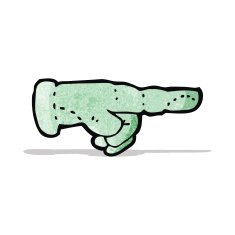 pointing garden glove cartoon