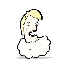 cartoon man with head in clouds N4