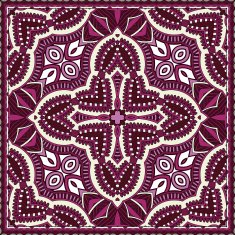 Traditional ornamental floral paisley bandanna You can use this N62