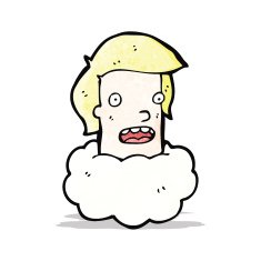 cartoon man with head in clouds N5