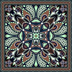 Traditional ornamental floral paisley bandanna You can use this N69