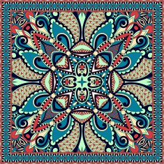 Traditional ornamental floral paisley bandanna You can use this N72