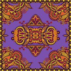 Traditional ornamental floral paisley bandanna You can use this N74