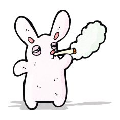 funny cartoon rabbit smoking cigarette