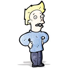 cartoon man with hands on hips
