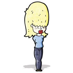 cartoon blond girl with big hair