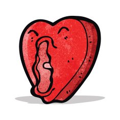 funny heart cartoon character