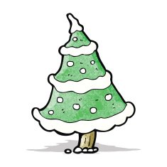 cartoon snowy christmas tree N3