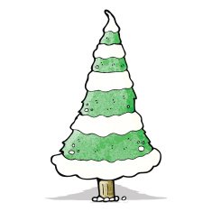 cartoon snowy christmas tree N4