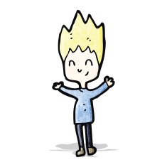 cartoon happy blond boy