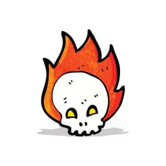 flaming skull cartoon symbol N2