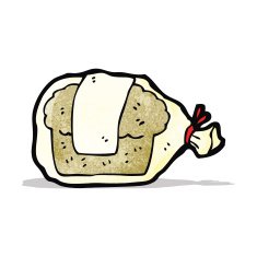 cartoon bread in bag