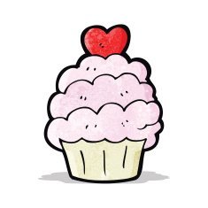 cartoon cupcake N25