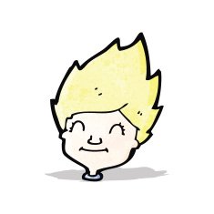 cartoon blond boy's face