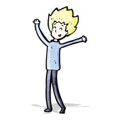 cartoon happy blond man