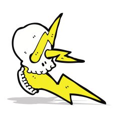 crazy lighting skull cartoon N2