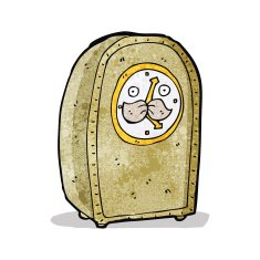 cartoon carriage clock