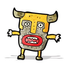 cartoon man wearing big mask