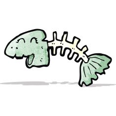Cartoon Fish Bones N10