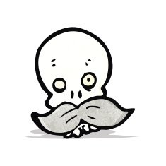 cartoon skull with mustache N2