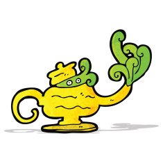 cartoon genie in lamp N4