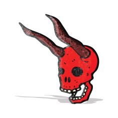 spooky devil skull cartoon