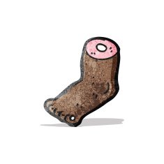 cartoon severed foot