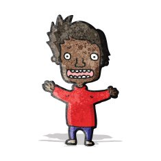 cartoon stressed boy