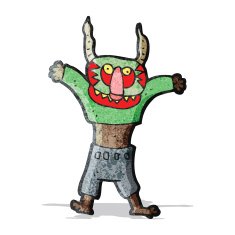 cartoon man in spooky mask N5