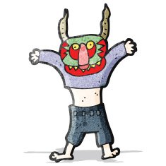 cartoon man in mask dancing