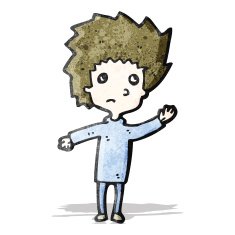 cartoon worried boy