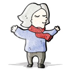 cartoon middle aged woman