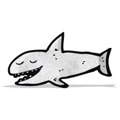 grinning cartoon shark