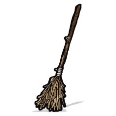cartoon witch's broom