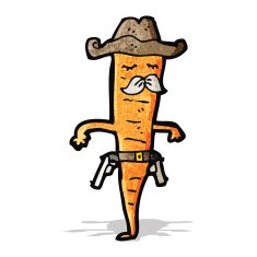 cartoon cowboy carrot