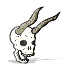 cartoon horned skull N3