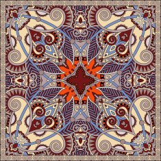 Traditional ornamental floral paisley bandanna N65