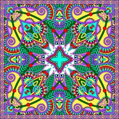 Traditional ornamental floral paisley bandanna N69