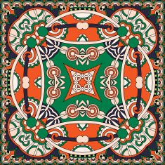 Traditional ornamental floral paisley bandanna N71