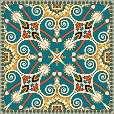 Traditional ornamental floral paisley bandanna N75