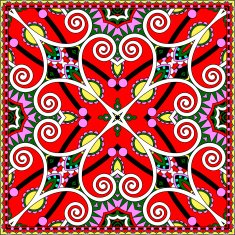 Traditional ornamental floral paisley bandanna N76