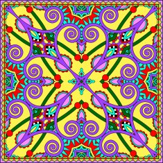 Traditional ornamental floral paisley bandanna N77