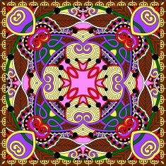 Traditional ornamental floral paisley bandanna N82